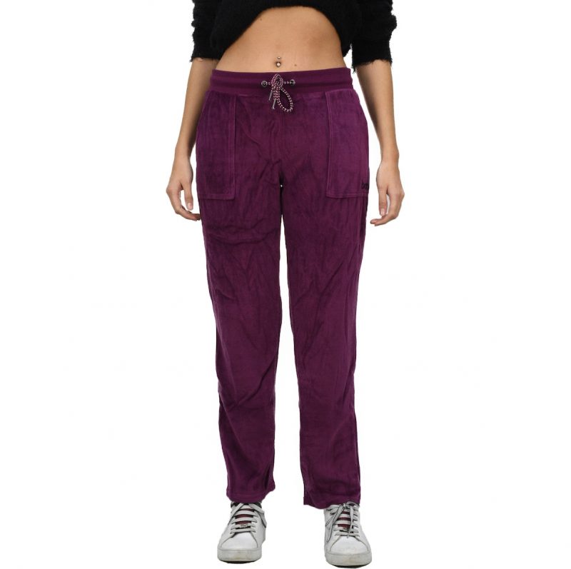Body Action Basic Velour Pants 021140 Μaroon