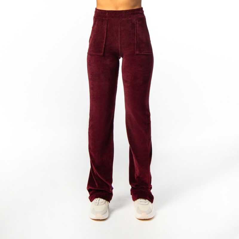 Be Nation Velour Flare Pant 02102201-5C Μπορντό