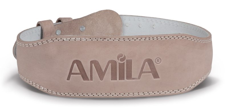 Ζώνη Άρσης Βαρών AMILA Δερμάτινη Μπεζ A Quality L AMILA 44302
