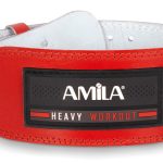 Ζώνη Άρσης Βαρών AMILA Δερμάτινη Κόκκινη Γ΄ Quality XL AMILA 44308