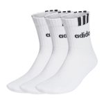 Adidas 3-Stripes Linear Half-Crew Cushioned Socks HT3437 Λευκές