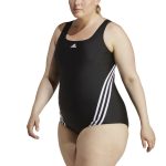 Adidas 3-Stripes Swim Suit (Plus Size) IB5981 Μαύρο