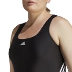 Adidas 3-Stripes Swim Suit (Plus Size) IB5981 Μαύρο - Image 5