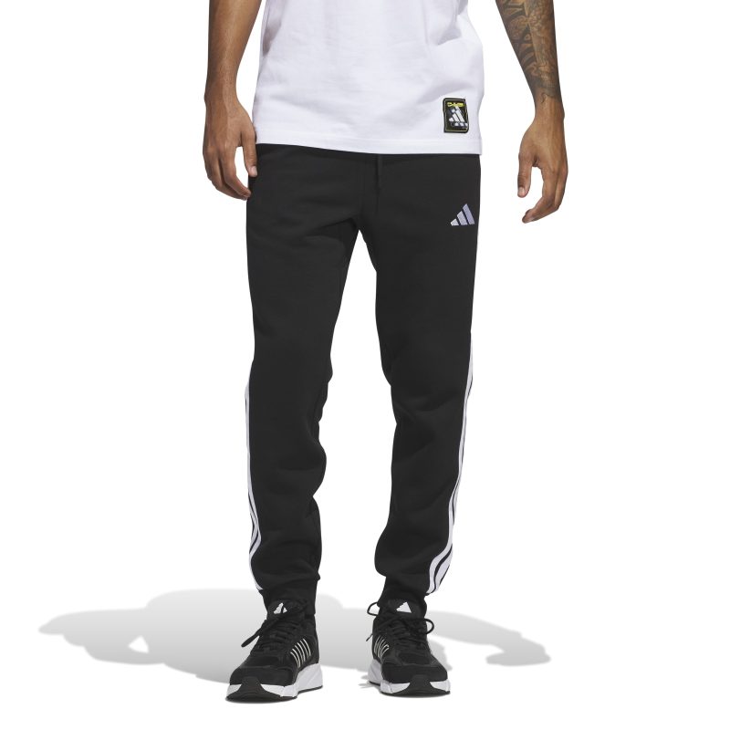 Adidas Essentials 3-Stripes Fleece Pants JD1861 Μαύρο