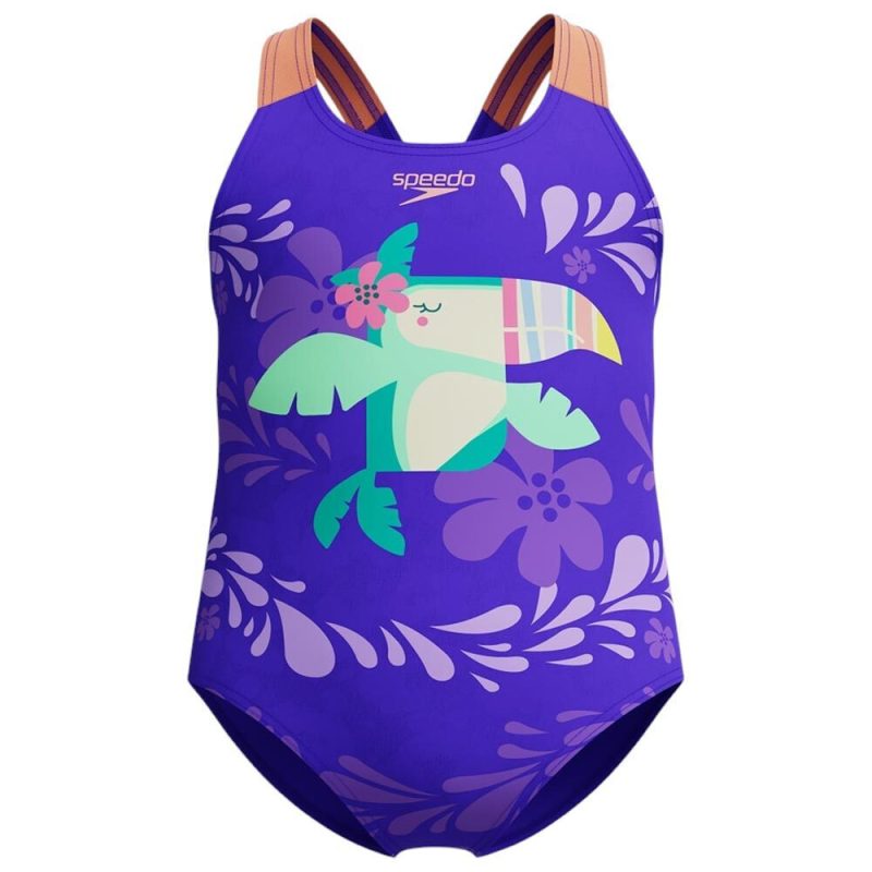Speedo Girls Digital Printed Swimsuit 0037391-5333 Μωβ