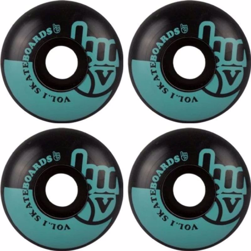 VOL.1 Ροδάκια Skateboard - Μαύρο/Γαλάζιο 014.01