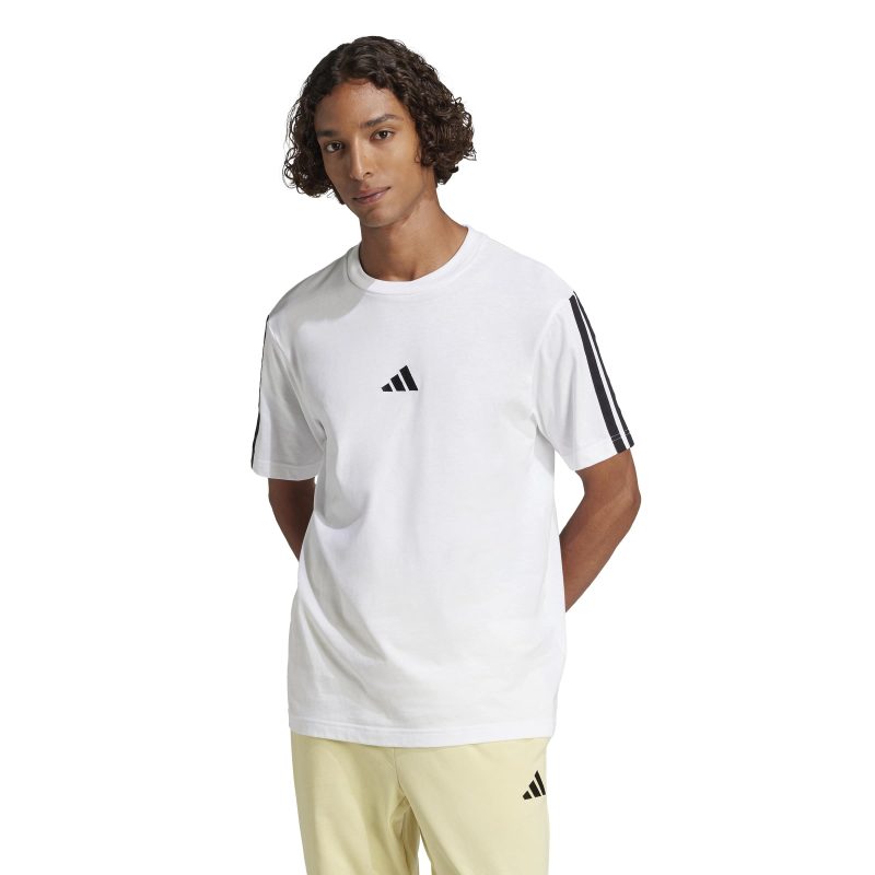 Essentials 3-Stripes Single Jersey Tee JW1952 Λευκό
