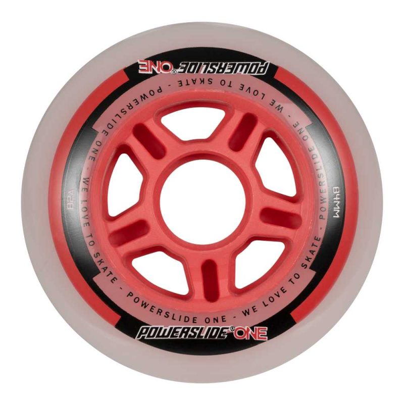 Powerslide 84χιλ./82Α Σετ ροδάκια με ρουλεμάν & spacer - Κόκκινο 19.905306