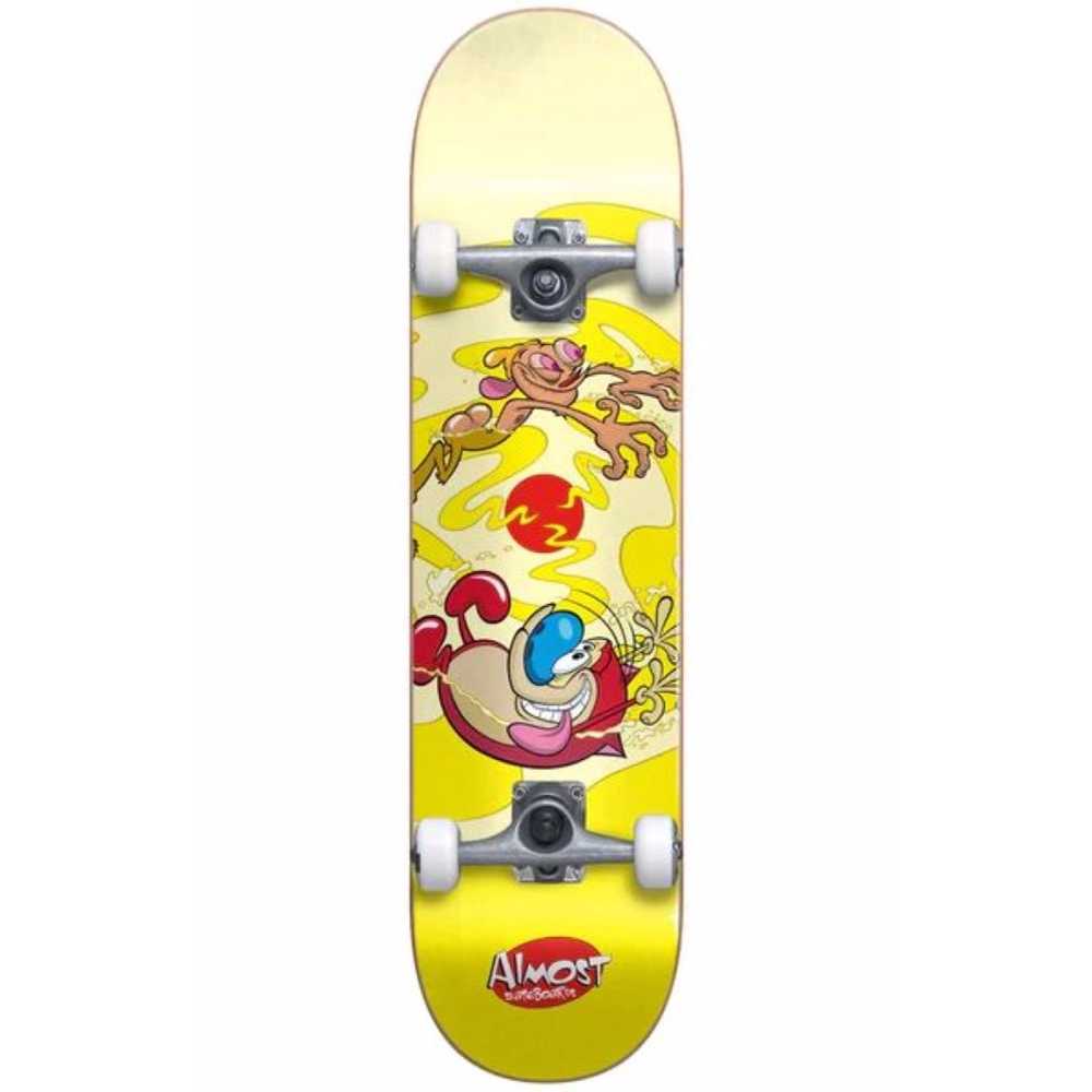 0-almost-ren-stimpy-drain-fp-complete-skateboard-8-kitrino-bottom-view ALMOST Ren & Stimpy Drain FP Complete Skateboard 8" - Κίτρινο 49.10523264/YRSD/8 - Image 1