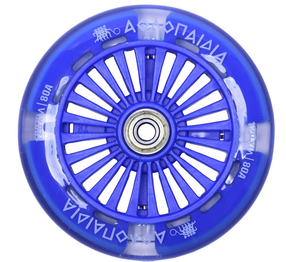 0-athlopaidia-rodaki-120xil.-fotizomeno-me-rouleman-emprosthio-gia-patini-61215-mple-front-view ΑΘΛΟΠΑΙΔΙΑ Ροδάκι 120χιλ. Φωτιζόμενο Με Ρουλεμάν, Εμπρόσθιο, Για Πατίνι 61215 - Μπλε 004.61215/BL/120 - Image 1