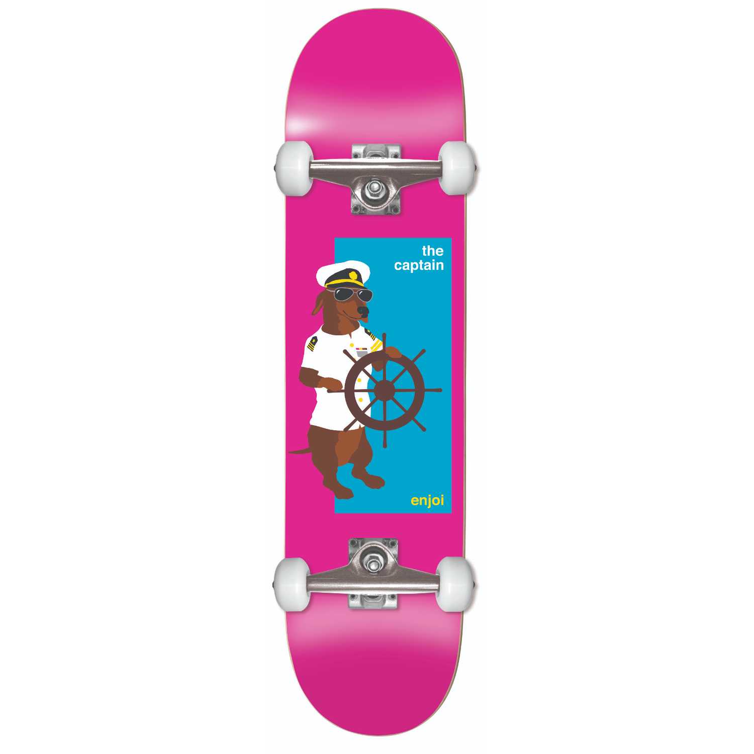 0-enjoi-the-captain-yth-fp-complete-skateboard-7.25-roz-bottom-view ENJOI The Captain Yth FP Complete Skateboard 7.25" - Ροζ 49.10517689Y/PK/7.25 - Image 1
