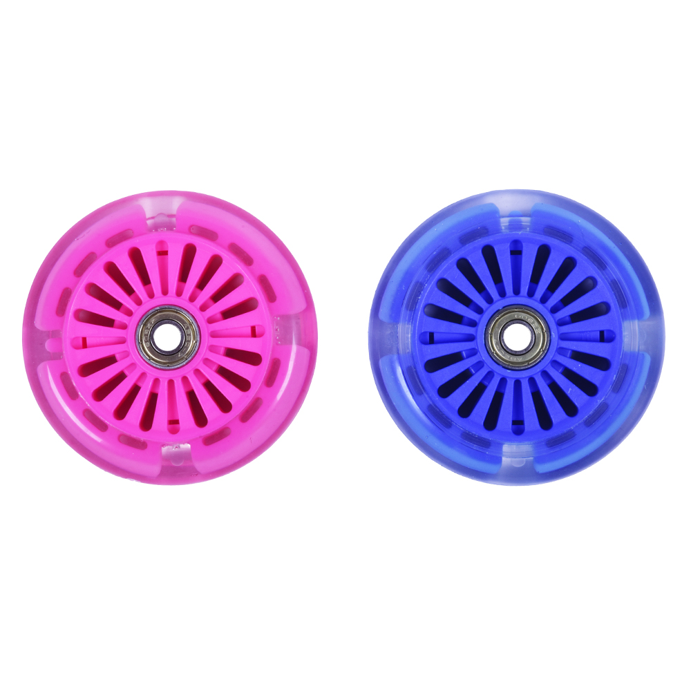 0-3Κ-rodaki-100mm-front-view 3K Φωτιζόμενη Ροδά με Ρουλεμάν 100χιλ.- Ροζ 002.61216/Ρ/100 - Image 1