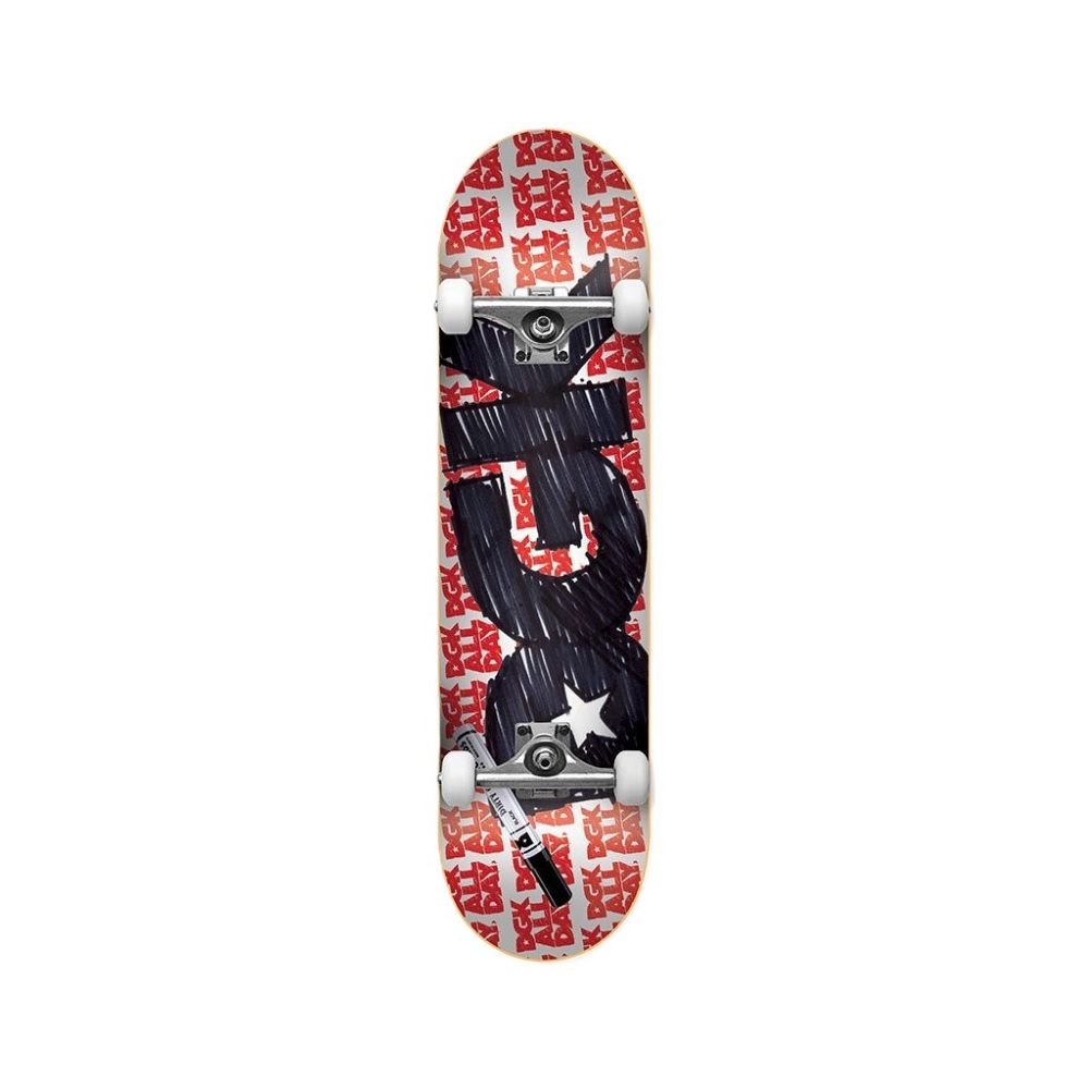 0-dgk-complete-troxosanida-scribble-7.25-kokkino-mauro-bottom-view DGK Complete Τροχοσανίδα Scribble 7.25" - Κόκκινο/Μαύρο 011.HCM-1021-7.25 - Image 1