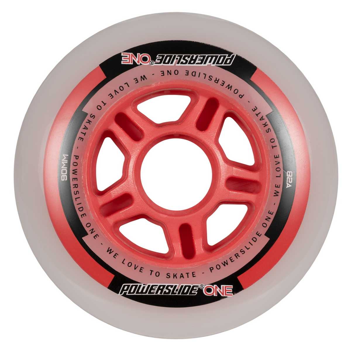 0-powerslide-ps-one-90xil.82a-rodakia-me-rouleman-7-spacer-kokkino-front-view POWERSLIDE PS One 90χιλ./82Α Ροδάκια με Ρουλεμάν & Spacer - Κόκκινο 19.905304 - Image 1