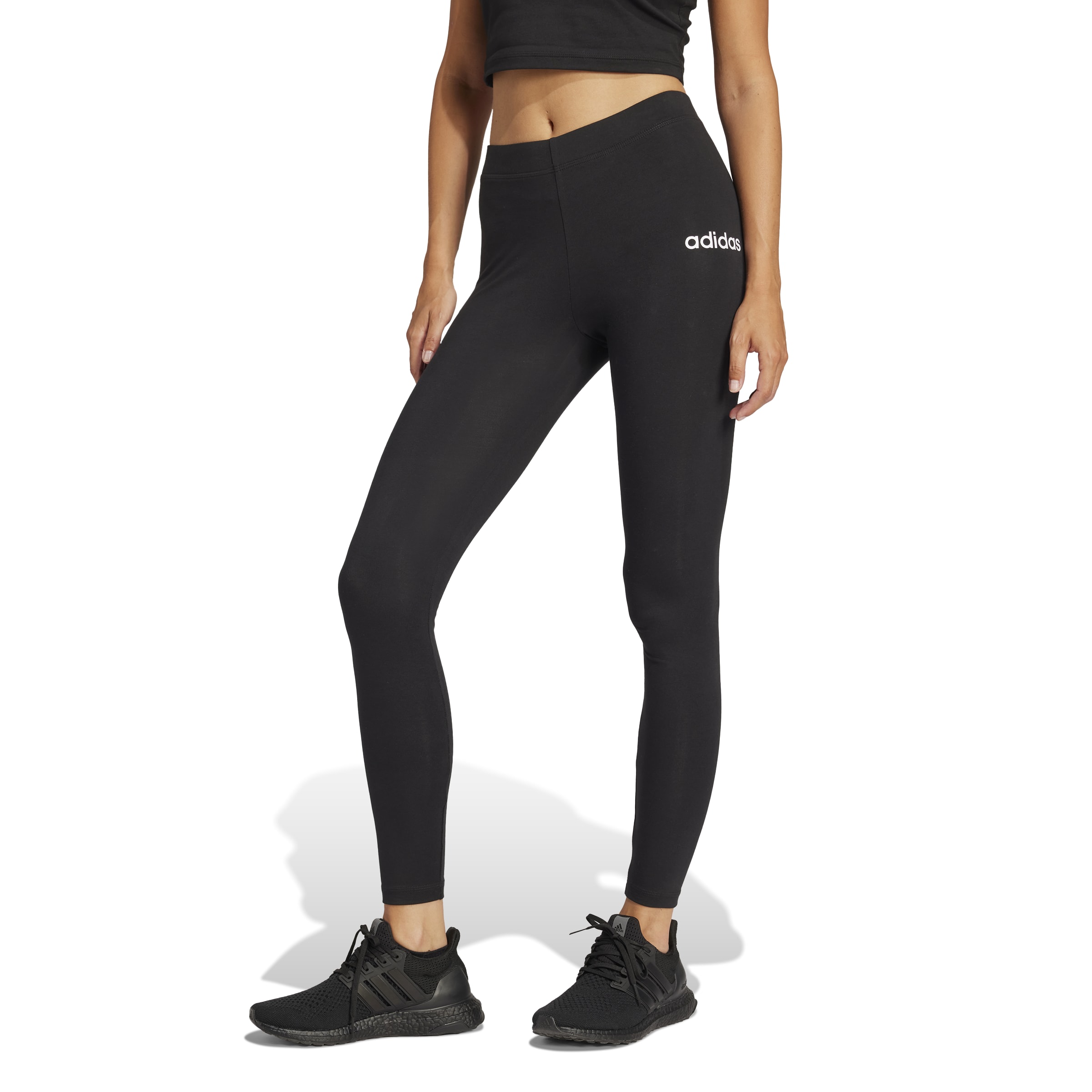 adidas_essentials_linear_cotton_leggings_jg8621_1 Adidas Essentials Linear Cotton Leggings JG8621 Μαύρο - Image 1