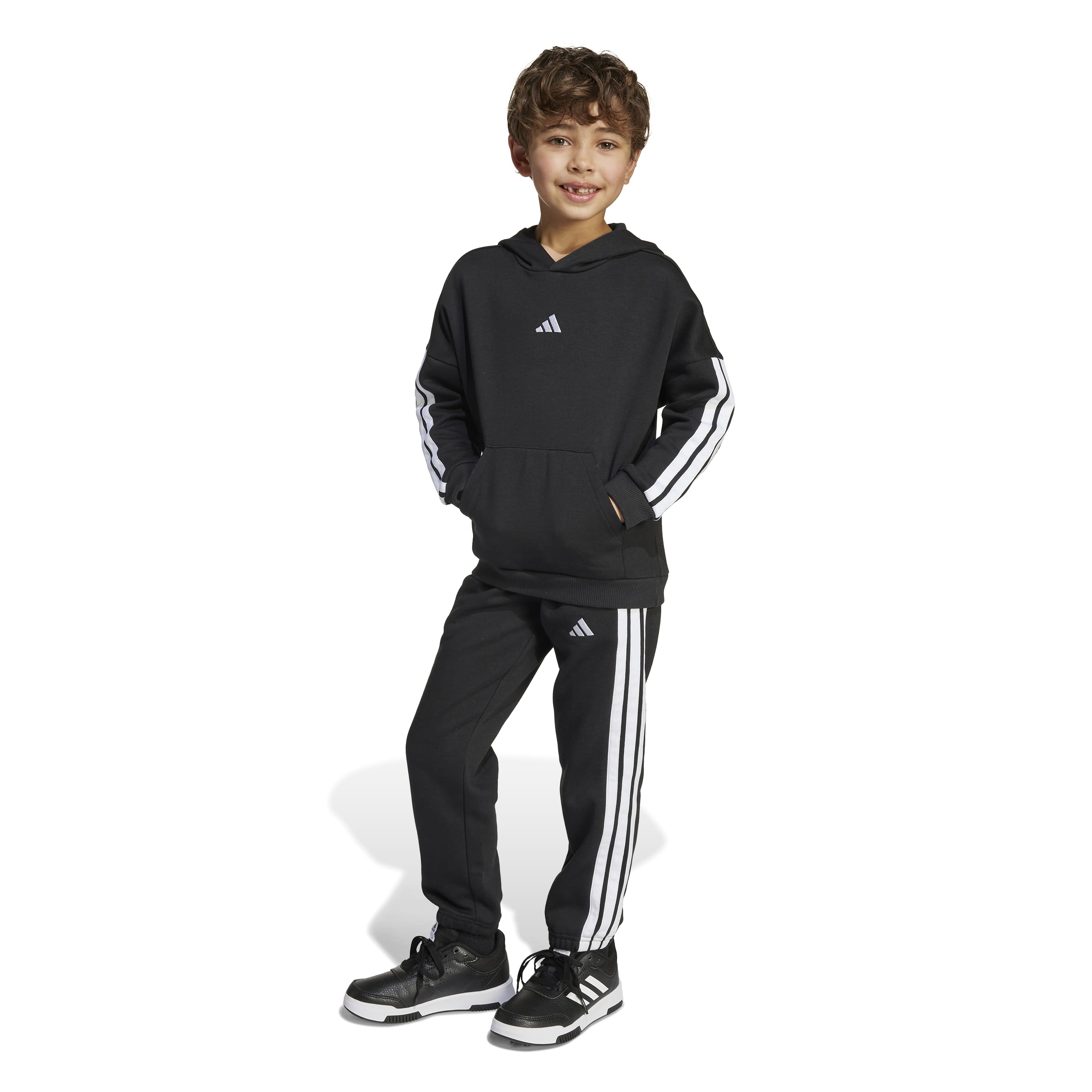 adidas_little_essentials_fleece_track_suit_kb5582_1 Adidas Little Essentials Fleece Track Suit KB5582 Μαύρο - Image 1