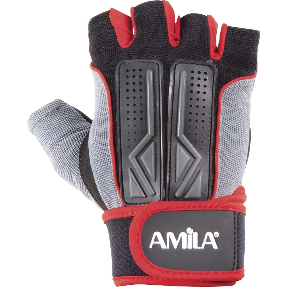 amila-gloves-8330503-1 Γάντια Άρσης Βαρών AMILA Amara PU Μαύρο/Κόκκινο/Γκρι L 8330503 Amila - Image 1