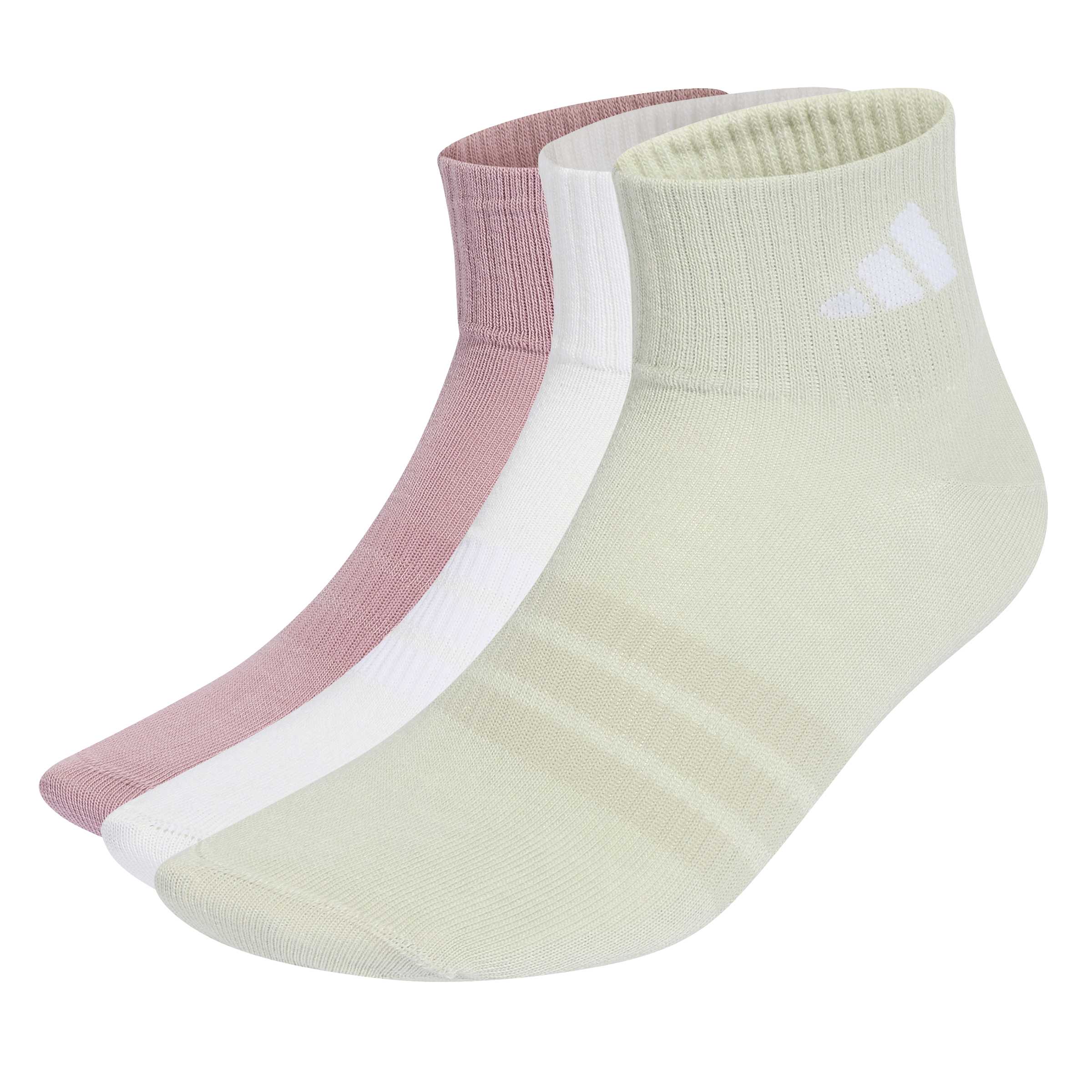 adidas_thin_&_light_sportswear_3_pairs_kq6756_1 Adidas Thin & Light Sportswear 3 Pairs KQ6756 Μέντα/Λευκό/Ροζ - Image 1