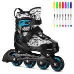 Αυξ/να Inline Skates NILS EXTREME ΣΕΤ 4 σε 1 με Αντικ/σιμη Λεπίδα Πάγου NH10907 Μαύρο/Μπλε