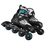 Αυξ/να Inline Skates NILS EXTREME ΣΕΤ 4 σε 1 με Αντικ/σιμη Λεπίδα Πάγου NH10907 Μαύρο/Μπλε - Image 11