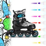 Αυξ/να Inline Skates NILS EXTREME ΣΕΤ 4 σε 1 με Αντικ/σιμη Λεπίδα Πάγου NH10907 Μαύρο/Μπλε - Image 2