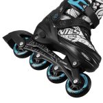Αυξ/να Inline Skates NILS EXTREME ΣΕΤ 4 σε 1 με Αντικ/σιμη Λεπίδα Πάγου NH10907 Μαύρο/Μπλε - Image 8