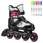 Αυξ/να Inline Skates NILS EXTREME ΣΕΤ 4 σε 1 με Αντικ/σιμη Λεπίδα Πάγου NH10907 Μαύρο/Ροζ