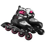Αυξ/να Inline Skates NILS EXTREME ΣΕΤ 4 σε 1 με Αντικ/σιμη Λεπίδα Πάγου NH10907 Μαύρο/Ροζ - Image 10